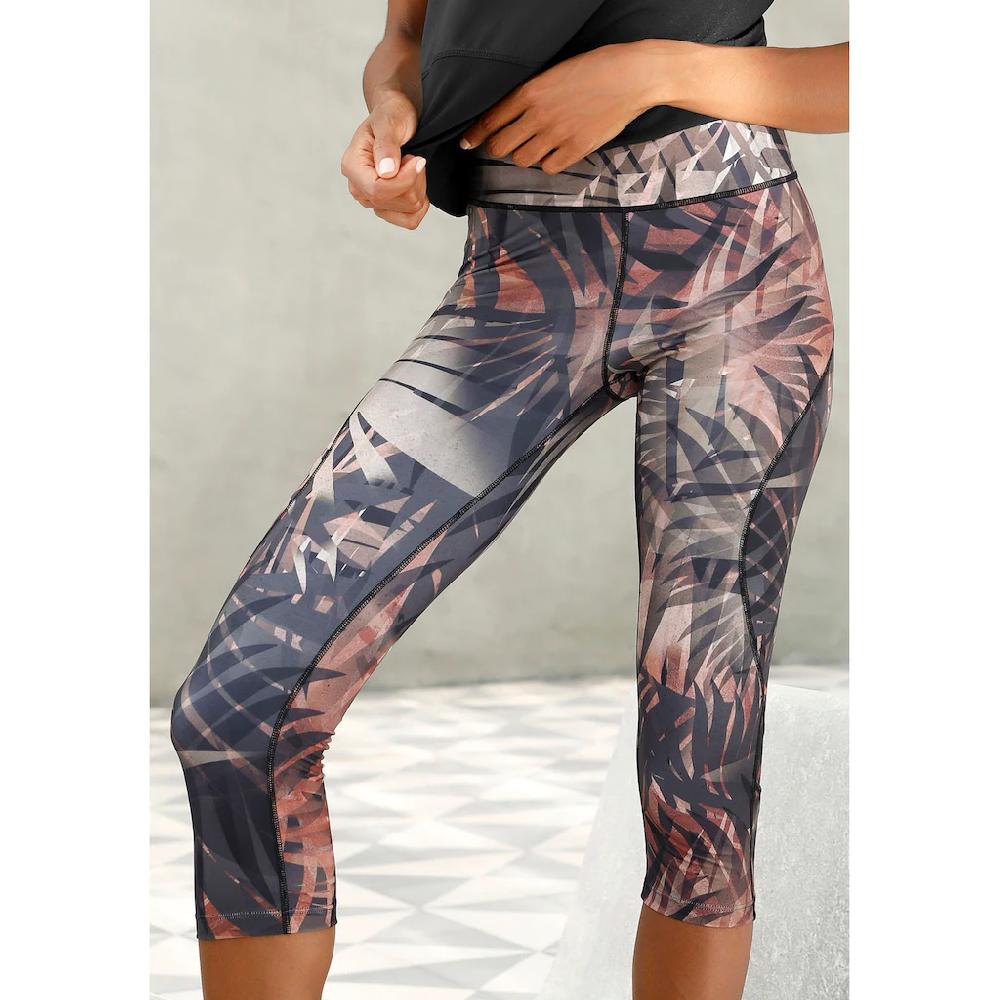 LASCANA ACTIVE Caprileggings »Tropical« mit abstraktem Palmenprint