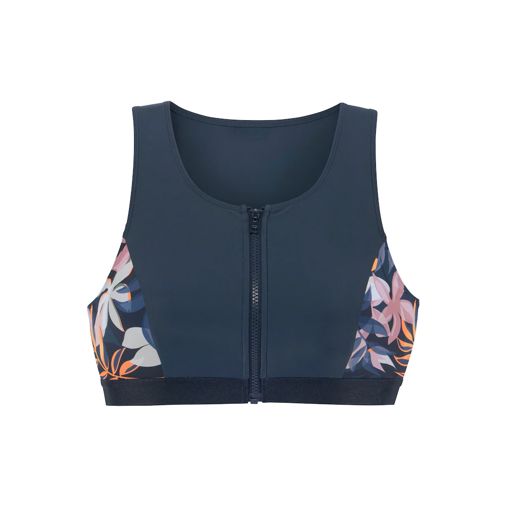 LASCANA ACTIVE Crop-Bikini-Top »Wave« Mit Reißverschluß Vorn Online Kaufen