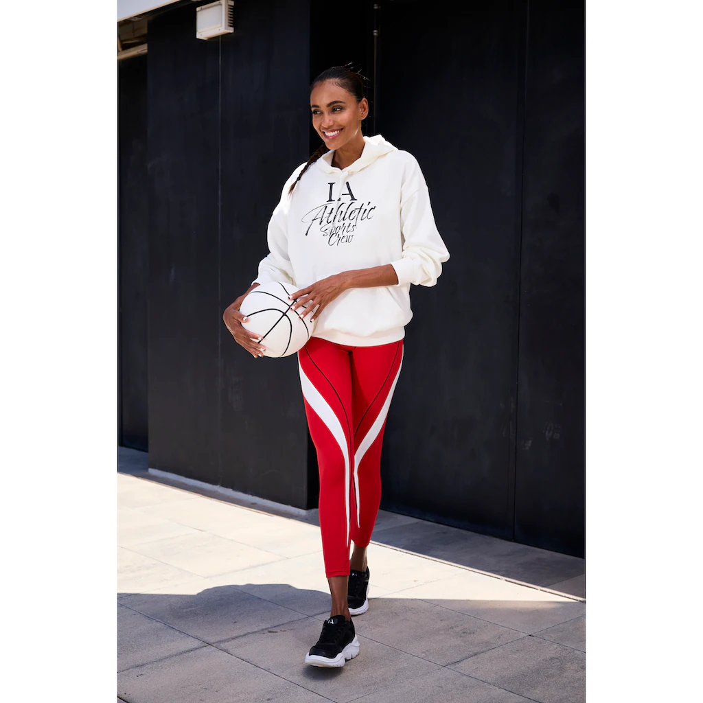 LASCANA ACTIVE Leggings Logo-Badge Und Reißverschlusstasche Auf Der Rückseite