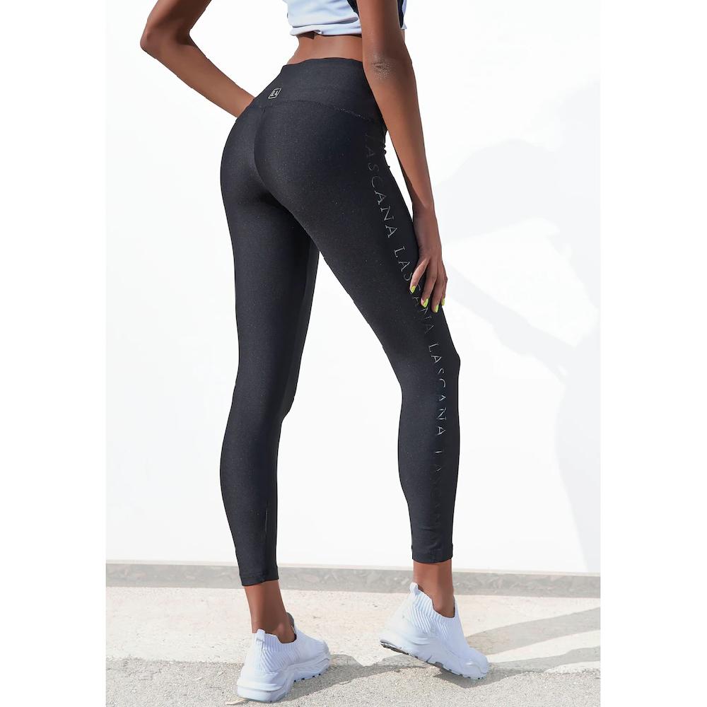 LASCANA ACTIVE Leggings mit glänzendem Logoschriftzug