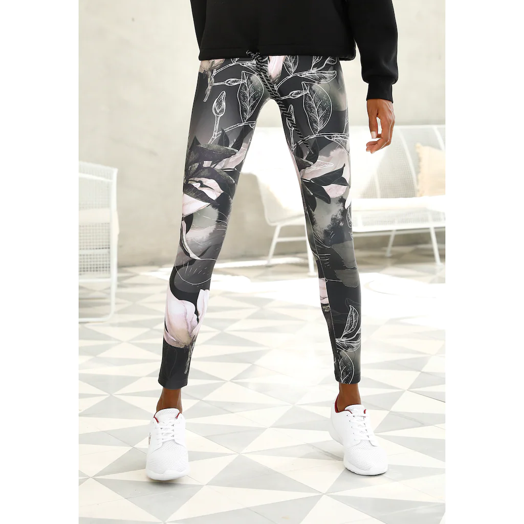 LASCANA ACTIVE Leggings »Tropical« mit abstraktem Blumenprint Loungewear
