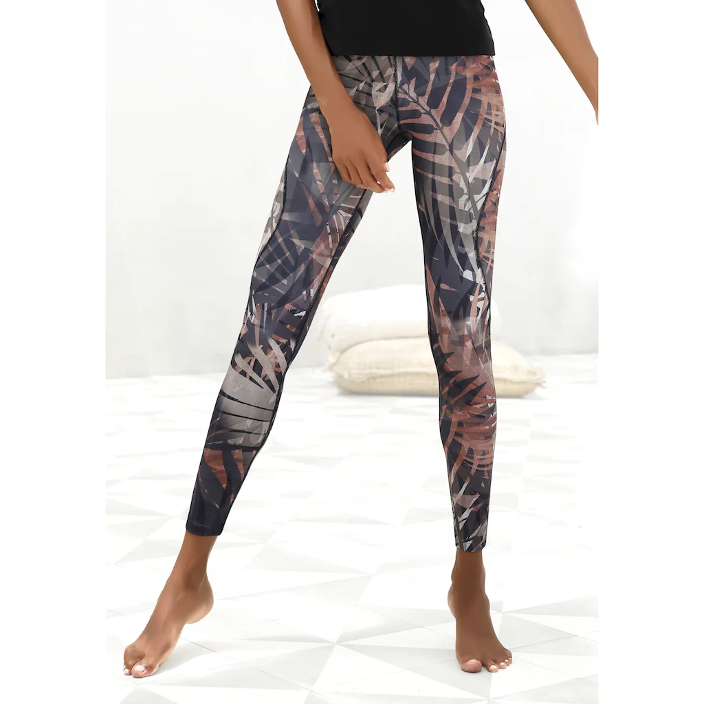 LASCANA ACTIVE Leggings »Tropical« mit abstraktem Palmenprint Loungewear
