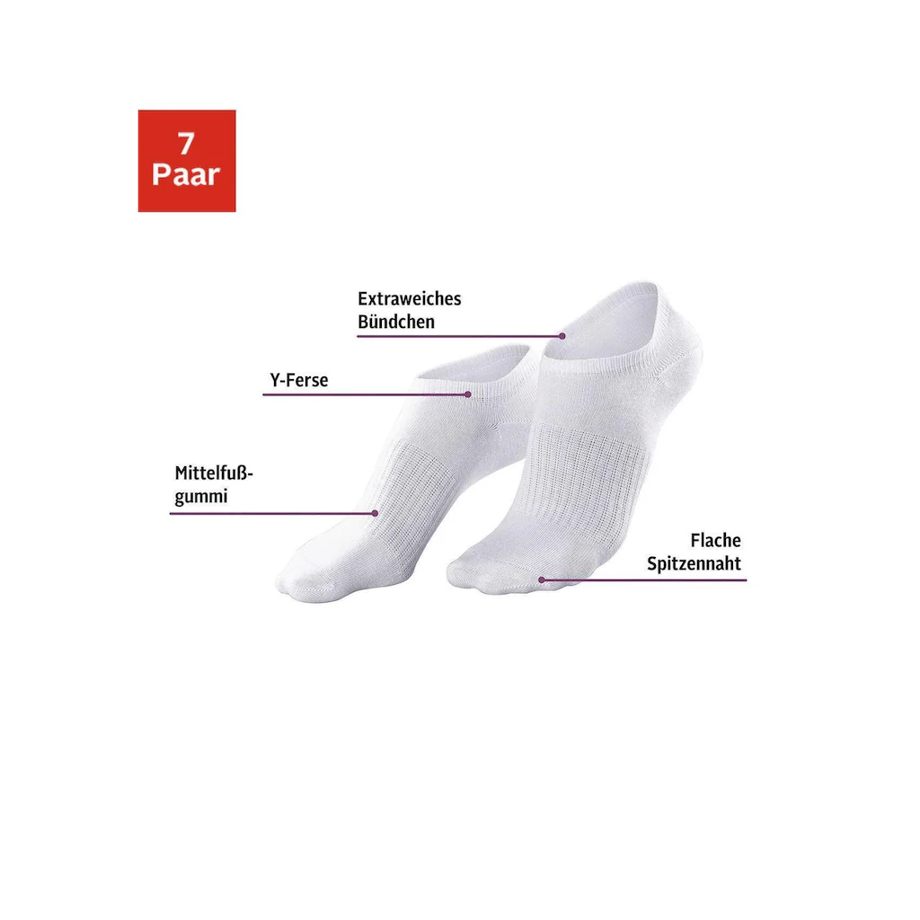 LASCANA ACTIVE Sneakersocken (Packung 7 Paar) mit Mittelfußgummi ▷ für