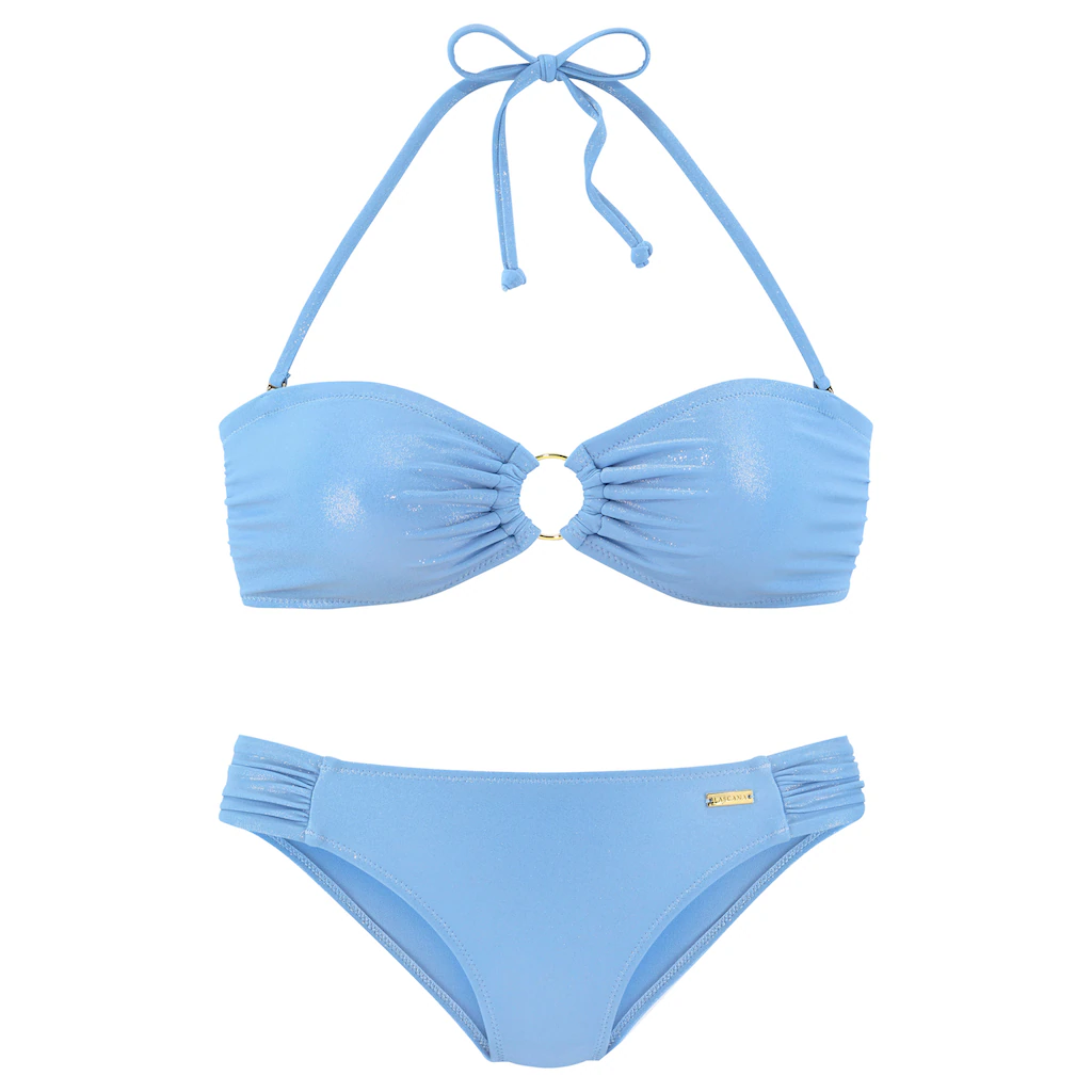 LASCANA Bandeau-Bikini Mit Goldfarbener Glanzbeschichtung Bestellen