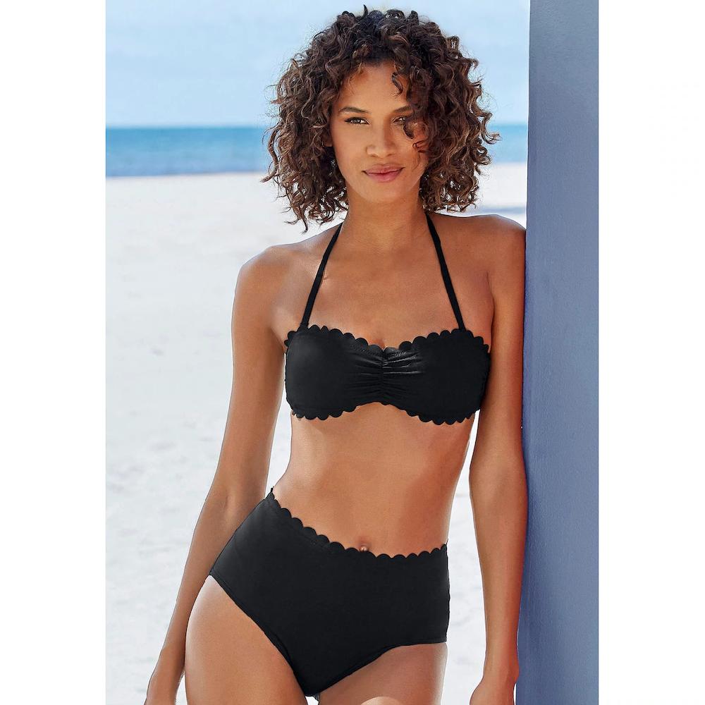 LASCANA Bandeau-Bikini-Top »Scallop« mit gelaserter Wellenkante bestellen