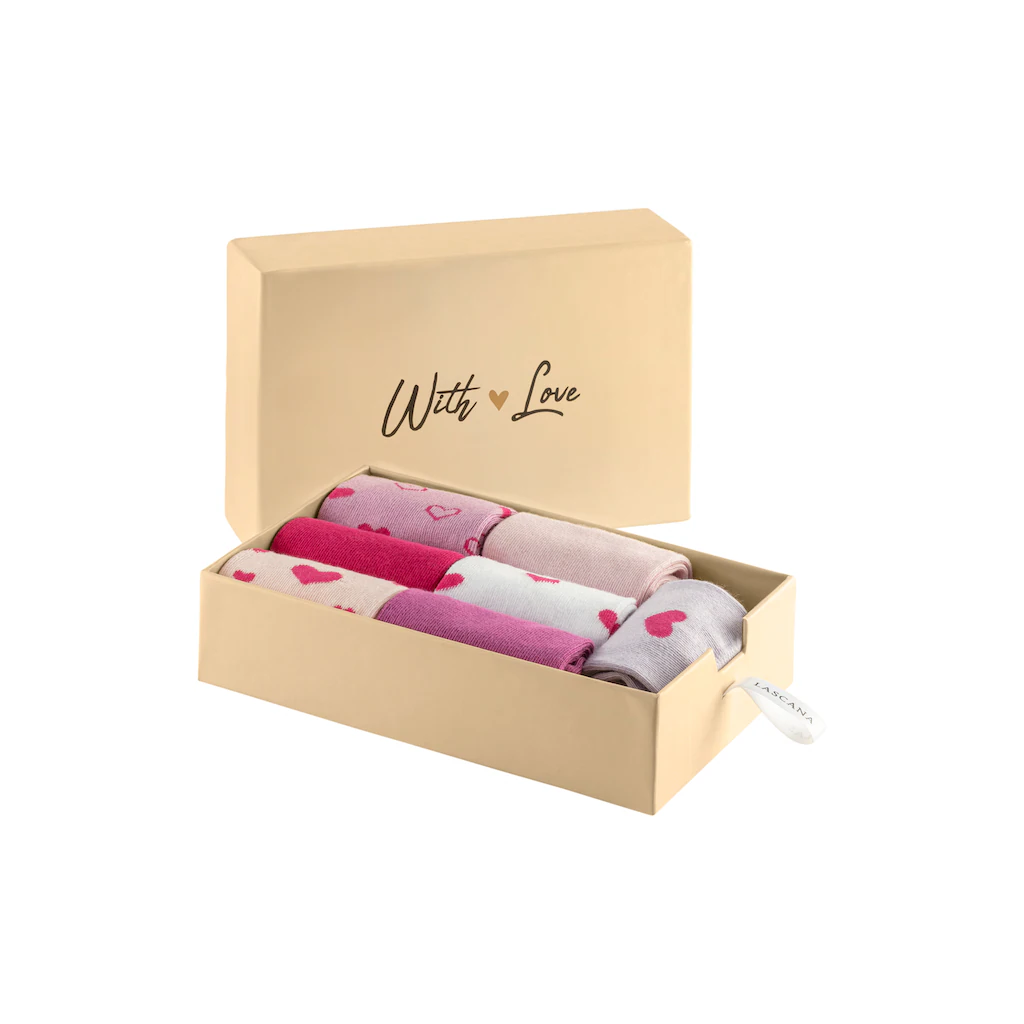 LASCANA Basicsocken »Valentinstag Geschenk« (Box 7 Paar) In Geschenkbox Kaufen