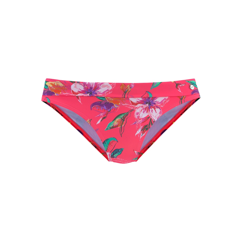 LASCANA Bikini-Hose »Malia« mit Umschlagbund mit tropischem Print online bestellen