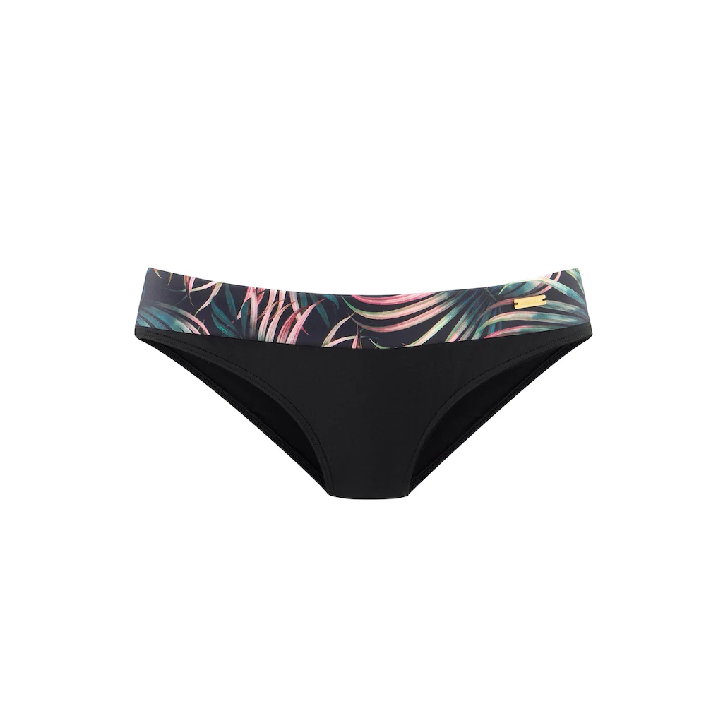 LASCANA Bikini-Hose »Reese« Mit Umschlagbund Und Palmendruck Online Kaufen