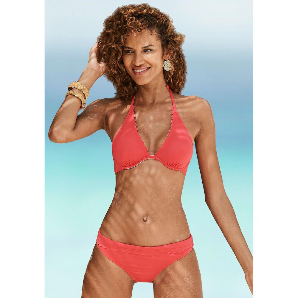LASCANA Bikini-Hose »Scallop« mit Umschlagbund ▷ für