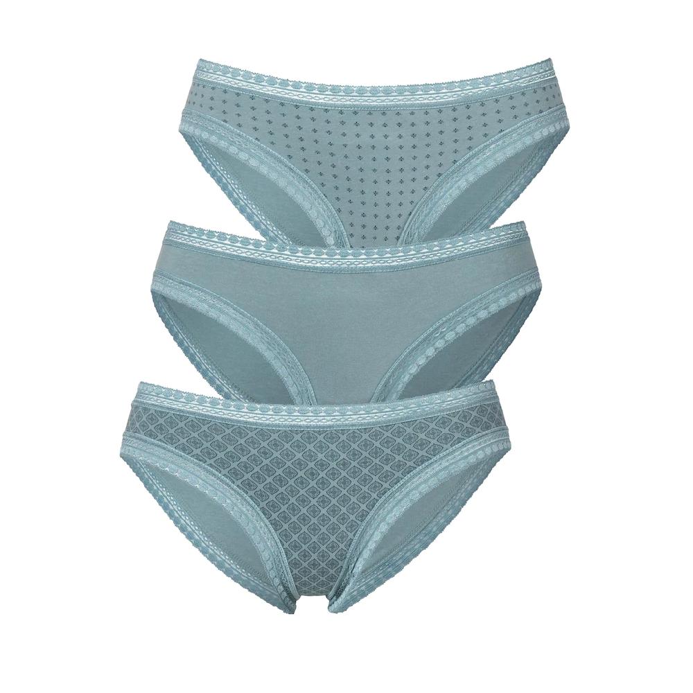 LASCANA Bikinislip (3er-Pack) Aus Elastischer Baumwolle Mit Weicher Spitze ▷ Für