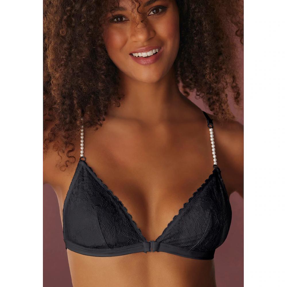 LASCANA Bralette Ohne Bügel Mit Extravaganten Perlen-Trägern Sexy Dessous Kaufen