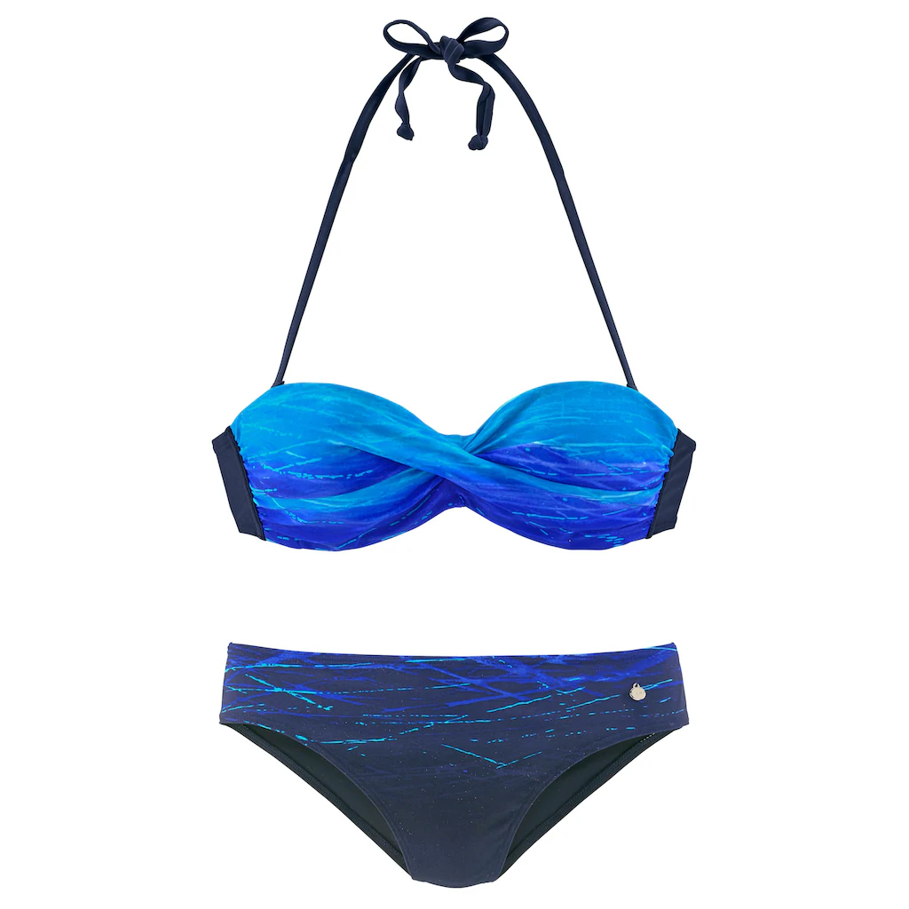 LASCANA Bügel-Bandeau-Bikini Mit Farbverlauf In Batik-Optik Online Bestellen