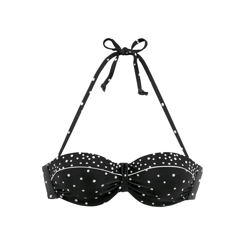 LASCANA Bügel-Bandeau-Bikini-Top »Leona« Mit Pünktchenprint ▷ Für