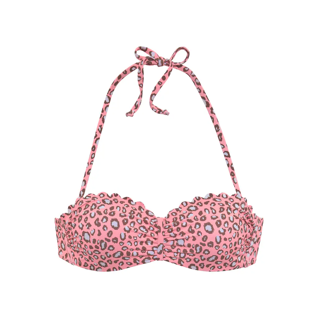 LASCANA Bügel-Bandeau-Bikini-Top »Mae« Farbenfroher Animalprint Wattierte Cups Abnehmbare Träger ▷ Für