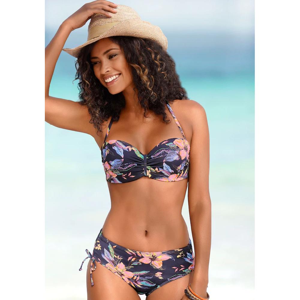 LASCANA Bügel-Bandeau-Bikini-Top »Malia« mit tropischem Print bestellen
