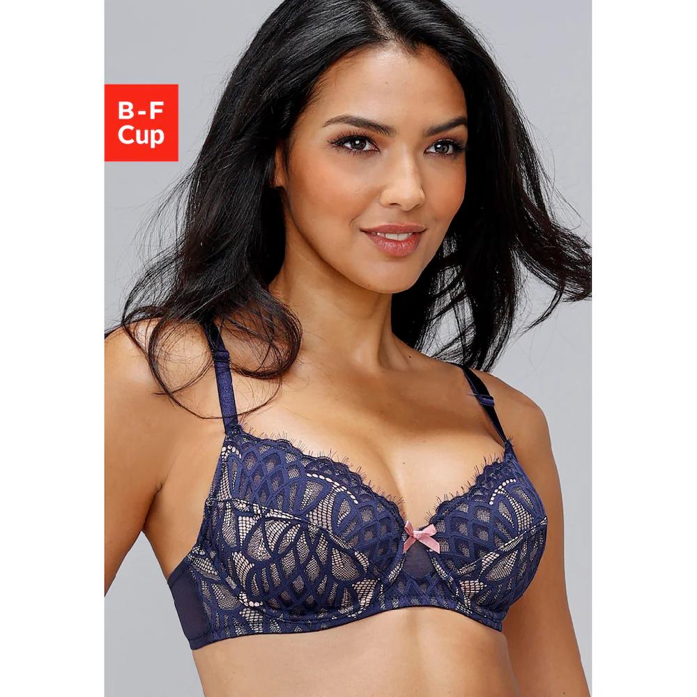 LASCANA Bügel-BH »Cara« mit femininer Spitze anteilig aus recyceltem Material Dessous bestellen