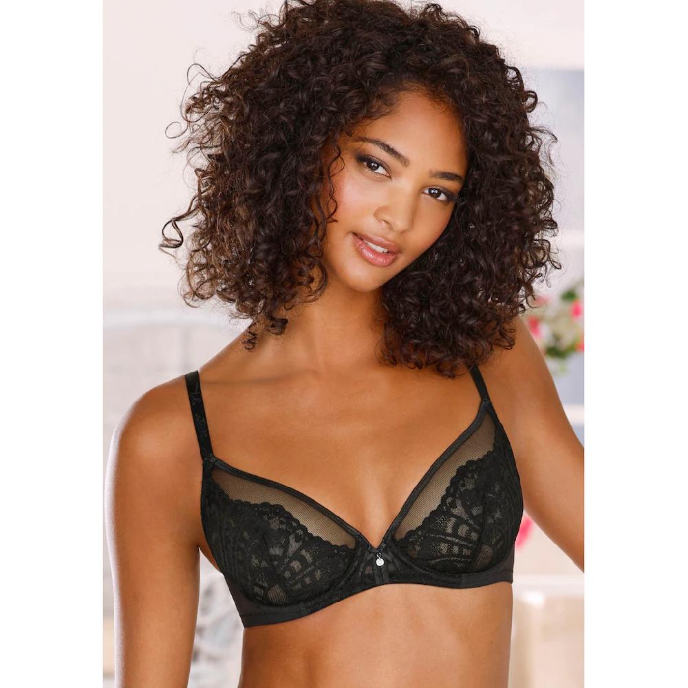 LASCANA Bügel-BH »Flora« Mit Feiner Spitze Und Edlem Glitzeraccessoire Sexy Dessous Bestellen