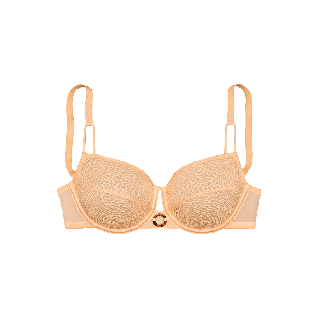 LASCANA Bügel-BH Mit Netzspitze In Korallenoptik Und Edlem Ringaccessoire Dessous ▷ Für