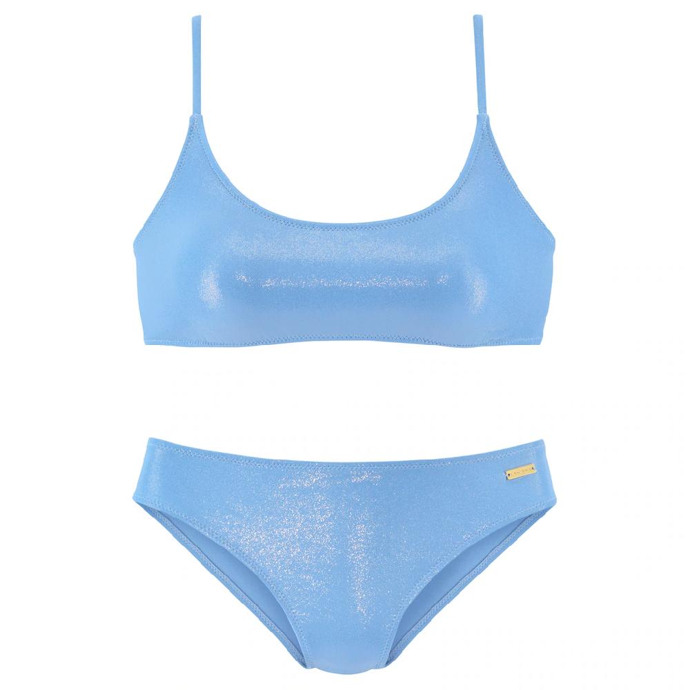 LASCANA Bustier-Bikini Mit Goldfarbener Glanzbeschichtung ▷ Für