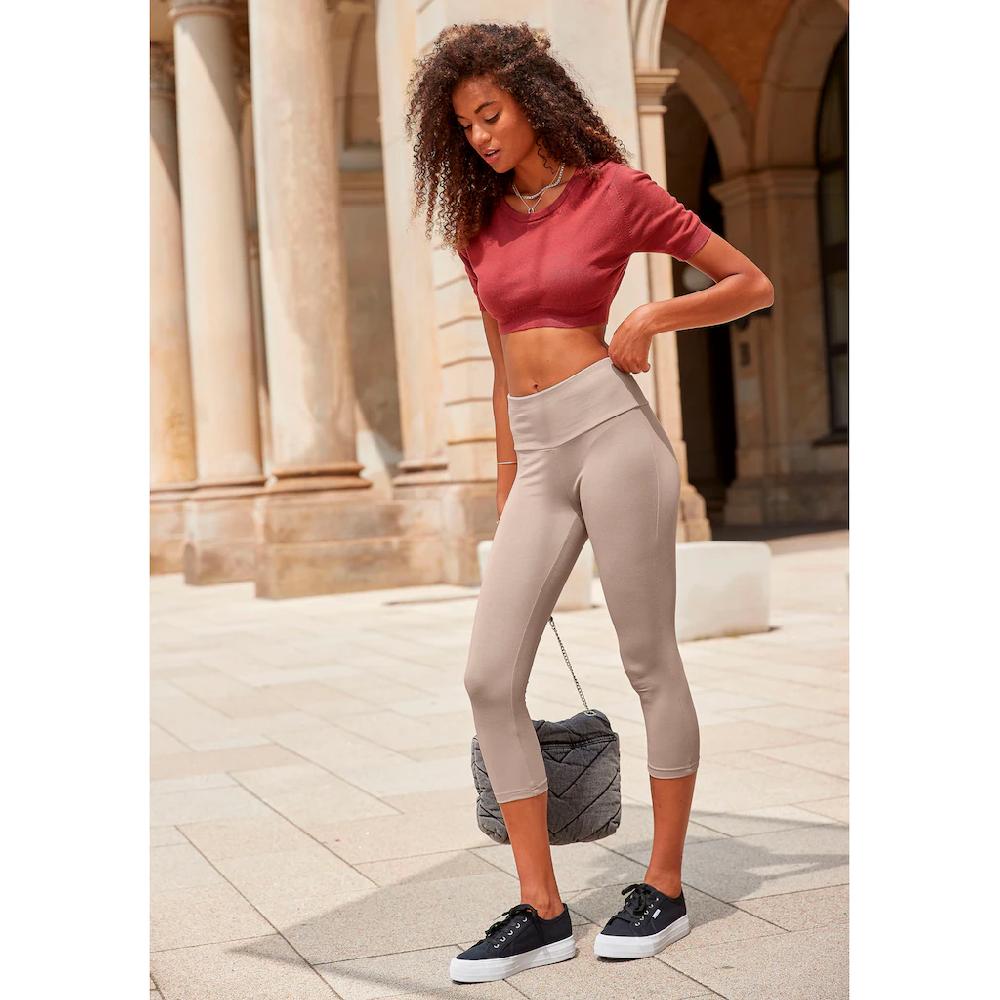 LASCANA Caprileggings Mit Breitem Weichem Bündchen Loungewear