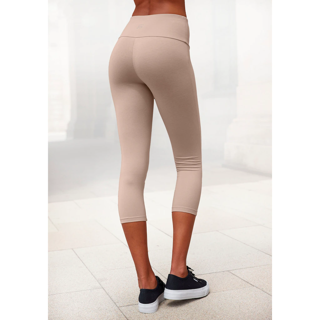 LASCANA Caprileggings mit breitem weichem Bündchen Loungewear