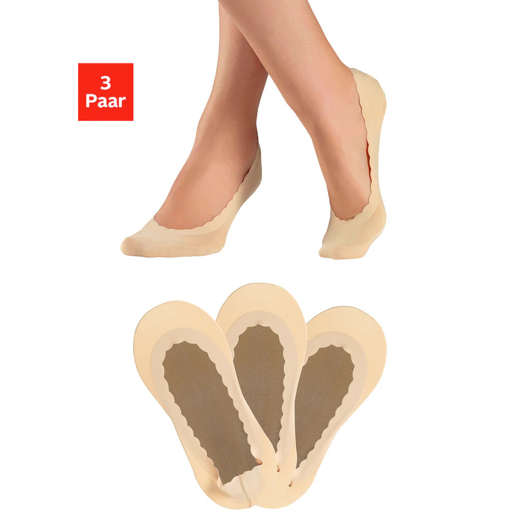 LASCANA Feinfüßlinge (Packung 3 Paar) nicht auftragend mit Baumwollsohle kaufen