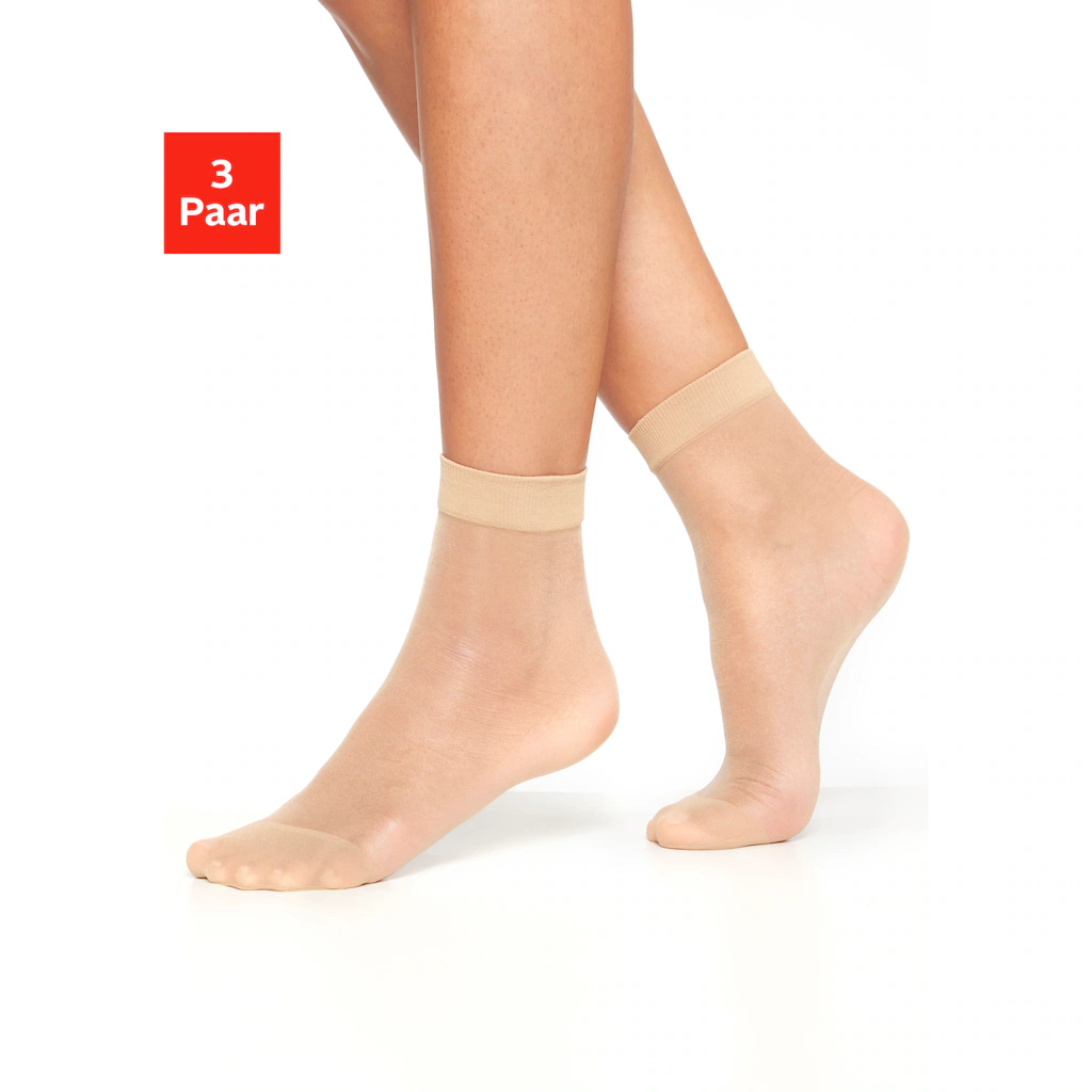 LASCANA Feinsöckchen (3 Paar) transparent