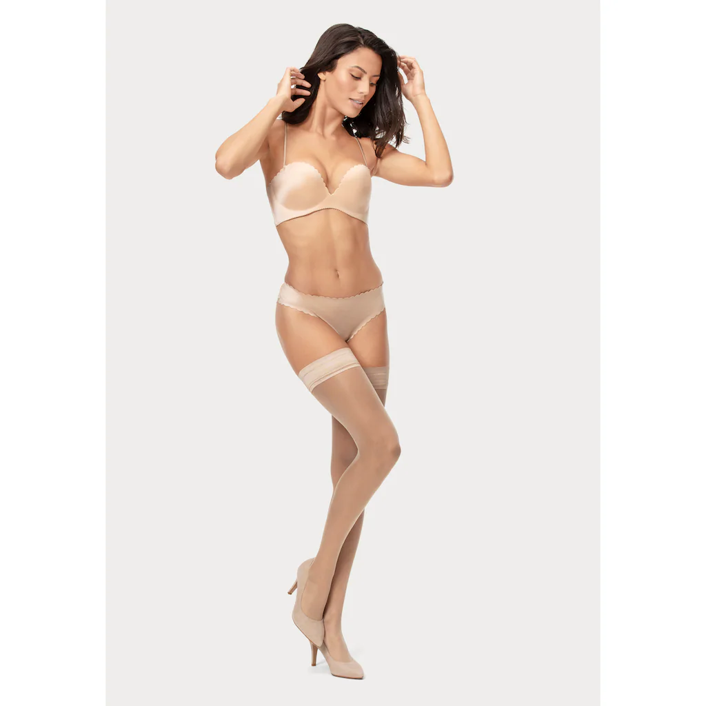 LASCANA Halterlose Feinstrümpfe (1 Paar) Mit Schlichtem Bund ▷ Für