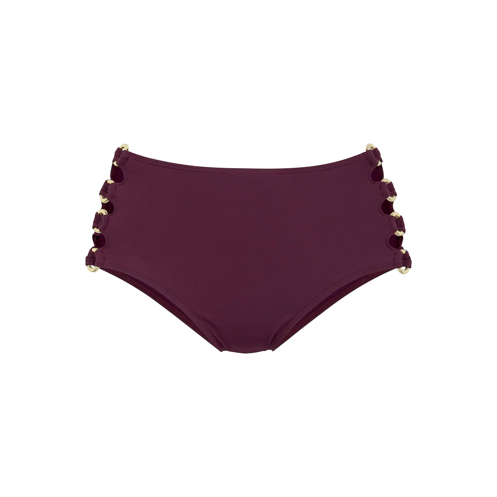 LASCANA Highwaist-Bikini-Hose »Italy« Goldfarbene Zierringe ▷ Für