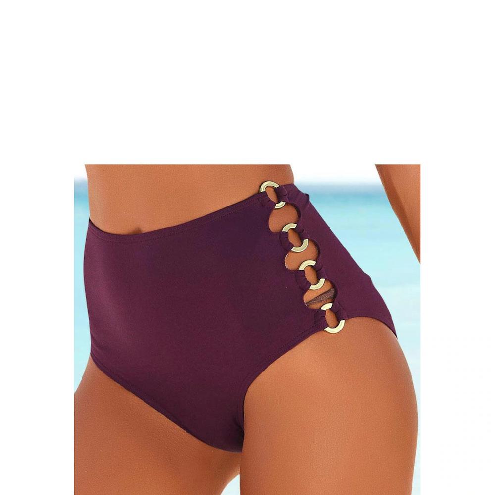 LASCANA Highwaist-Bikini-Hose »Italy« Goldfarbene Zierringe ▷ Für