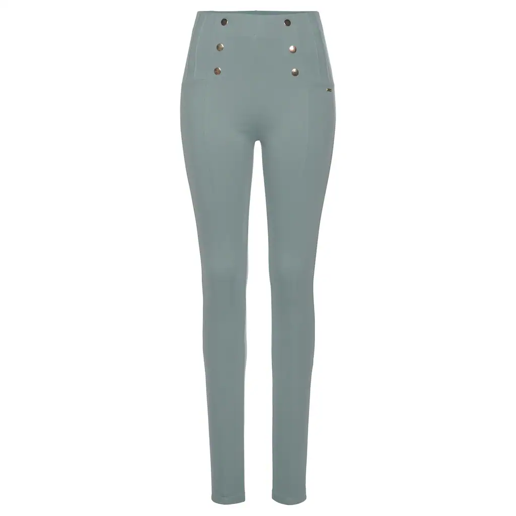 LASCANA Highwaist Leggings Mit Zierknöpfen