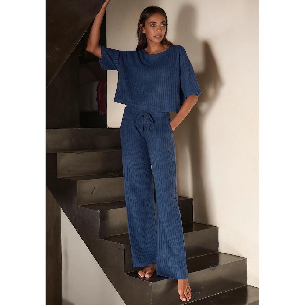 LASCANA Homewearhose -Lounge-/Strickhose Mit Weitem Bein Und Seitlichen Taschen Loungewear