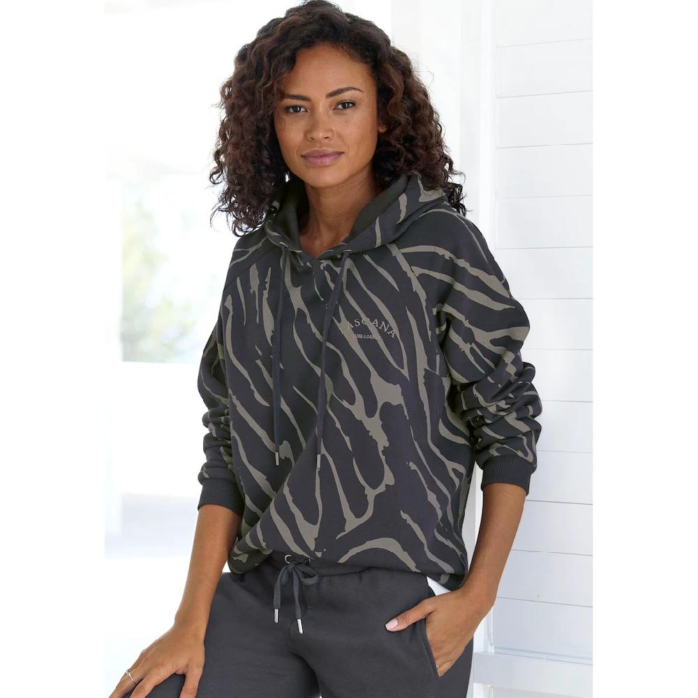 LASCANA Kapuzensweatshirt mit Zebramuster Loungewear