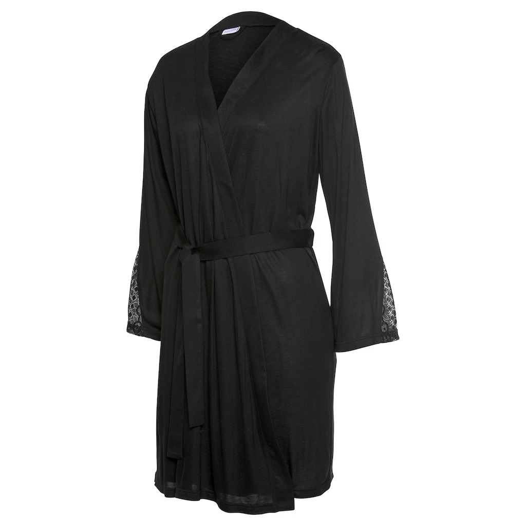 LASCANA Kimono Mit Langen Ärmeln Und Spitzen-Details Online Kaufen