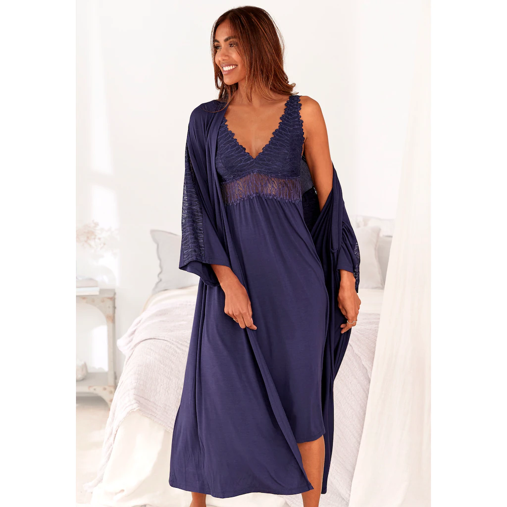LASCANA Kimono Mit Spitzendetails ▷ Für