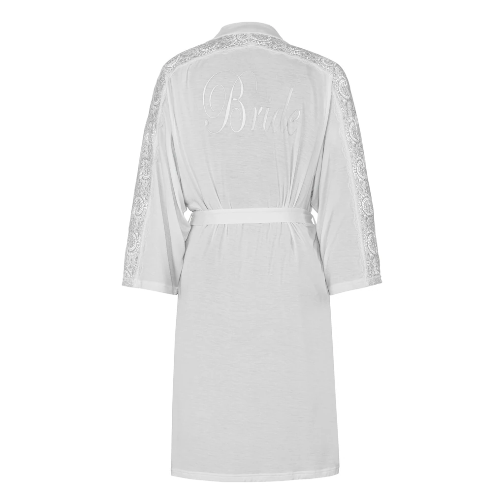 LASCANA Kimono Mit Spitzeneinsatz An Ärmel Schulter + Rücken Online Bestellen