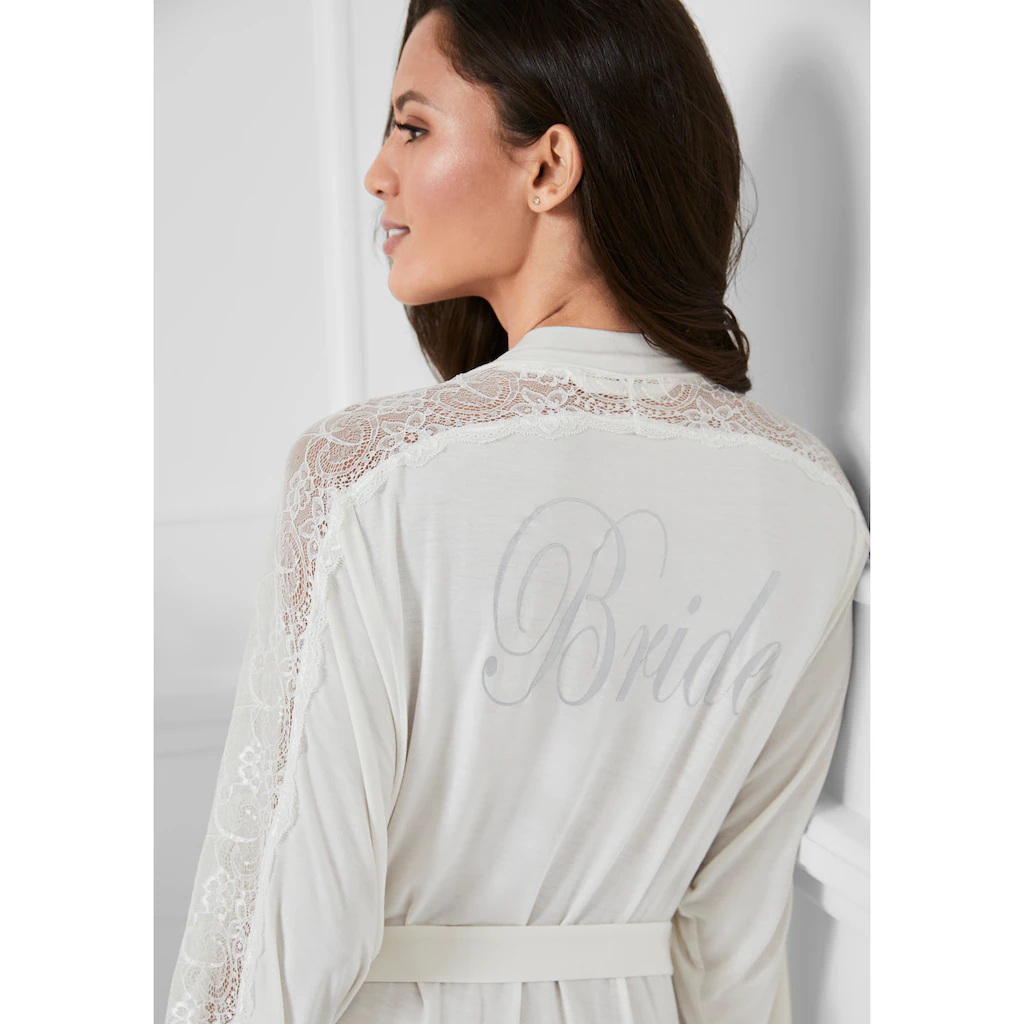 LASCANA Kimono Mit Spitzeneinsatz An Ärmel Schulter + Rücken Online Bestellen