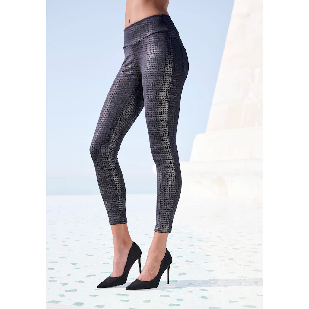 LASCANA Leggings im modischen Hahnentrittmuster