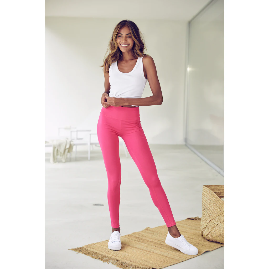 LASCANA Leggings Mit Breitem Bündchen