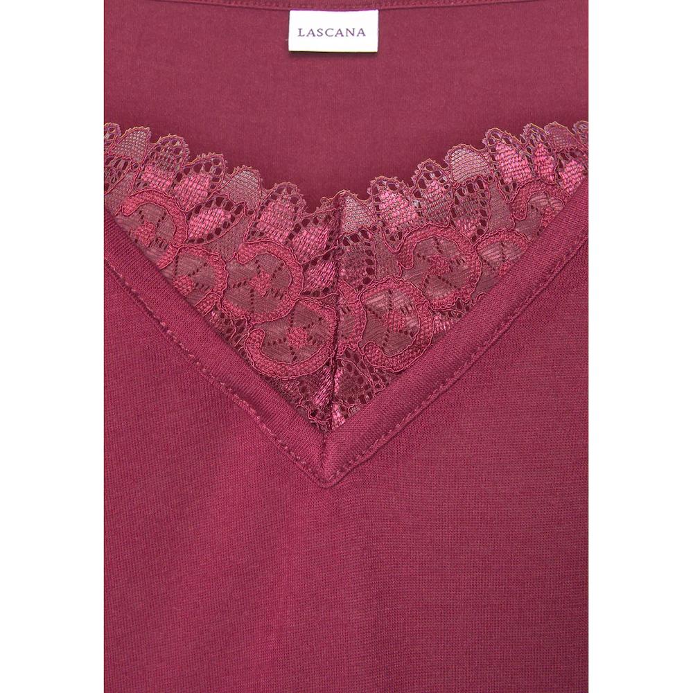 LASCANA Nachthemd Mit Spitzendetail Und Halblangen Ärmeln Bestellen