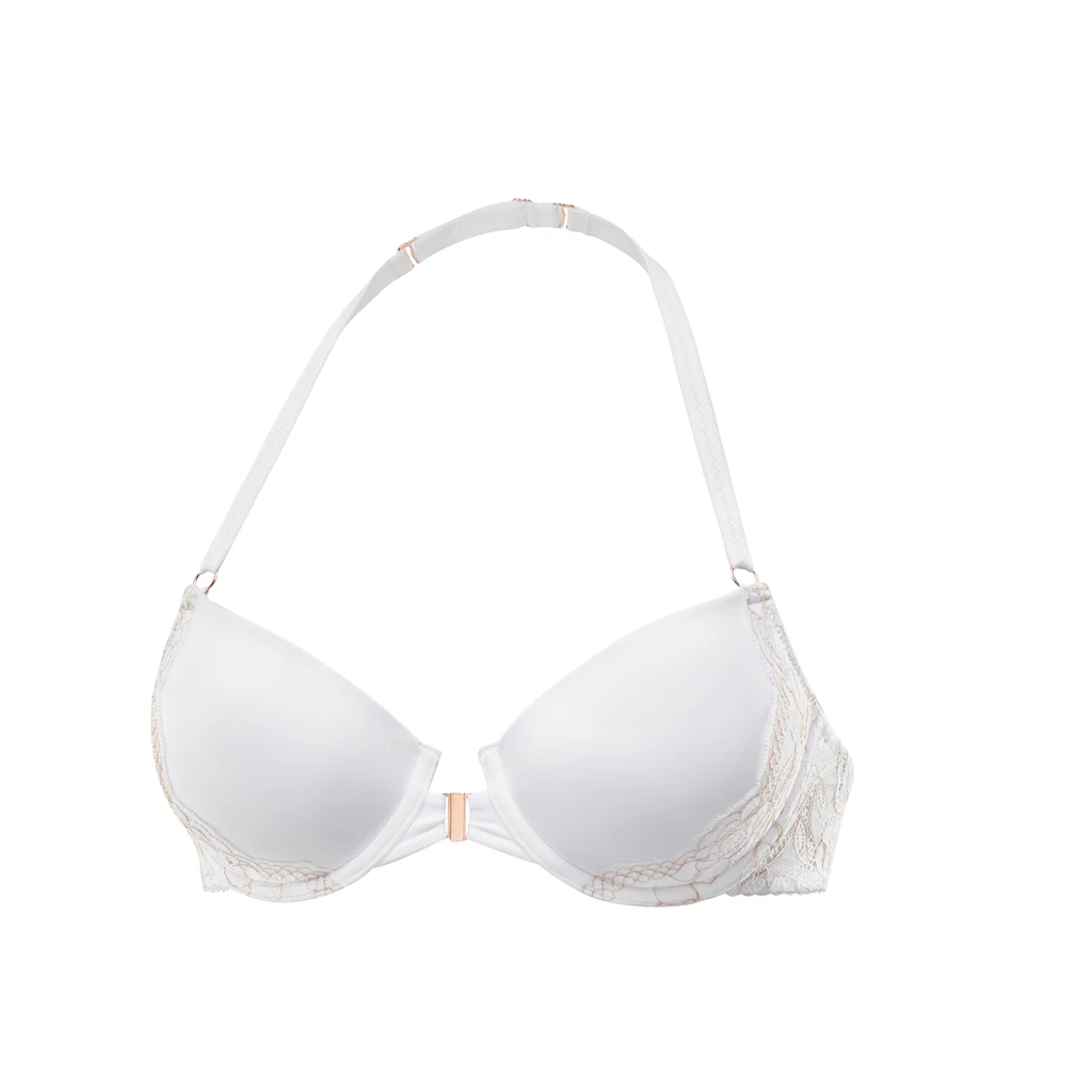 LASCANA Neckholder-BH Mit Vorderverschluss Und Spitze In Einem Schimmernden Bronzeton Kaufen