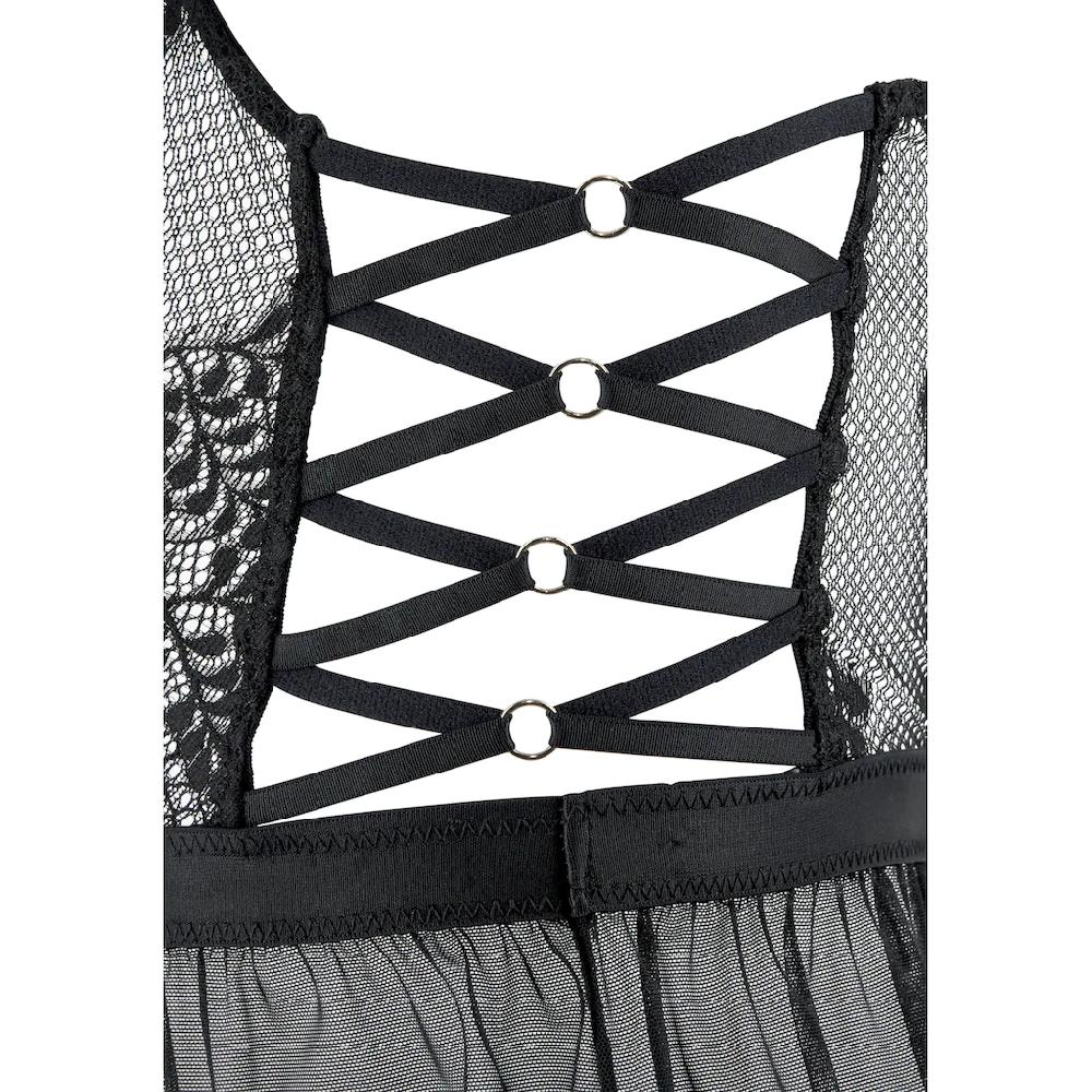 LASCANA Negligé Aus Zarter Spitze Und Weichem Mesh Sexy Dessous Reizwäsche Online Bestellen