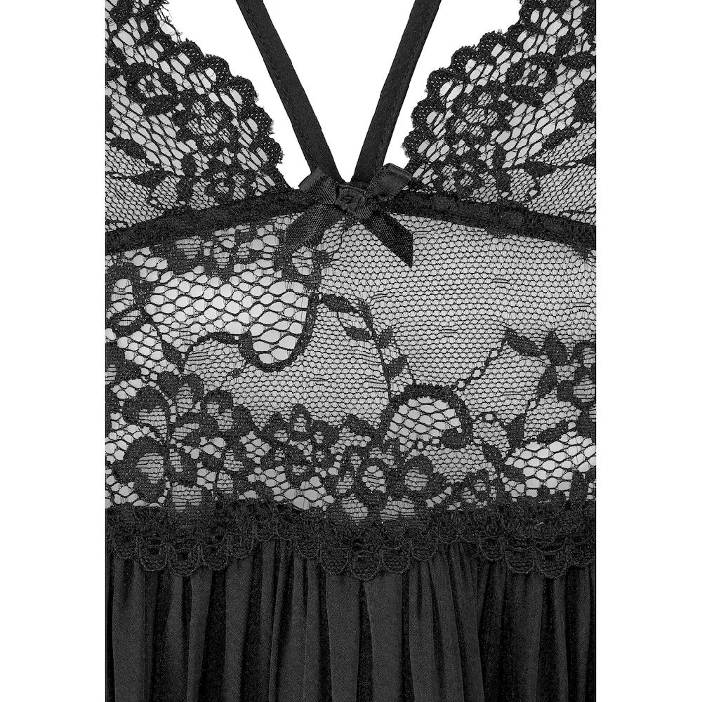 LASCANA Negligé Ohne Bügel Aus Edler Spitze Und Satin Sexy Dessous Reizwäsche Bestellen