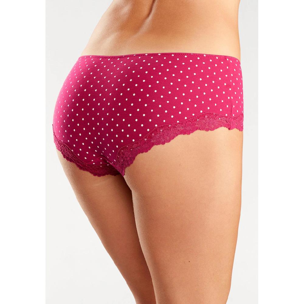 LASCANA Panty (3er-Pack) Aus Elastischer Baumwolle Mit Zarter Spitze