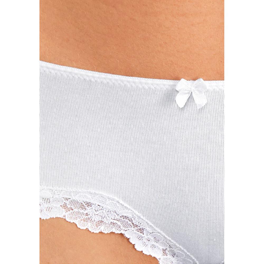 LASCANA Panty (3er-Pack) Aus Elastischer Baumwolle Mit Zarter Spitze