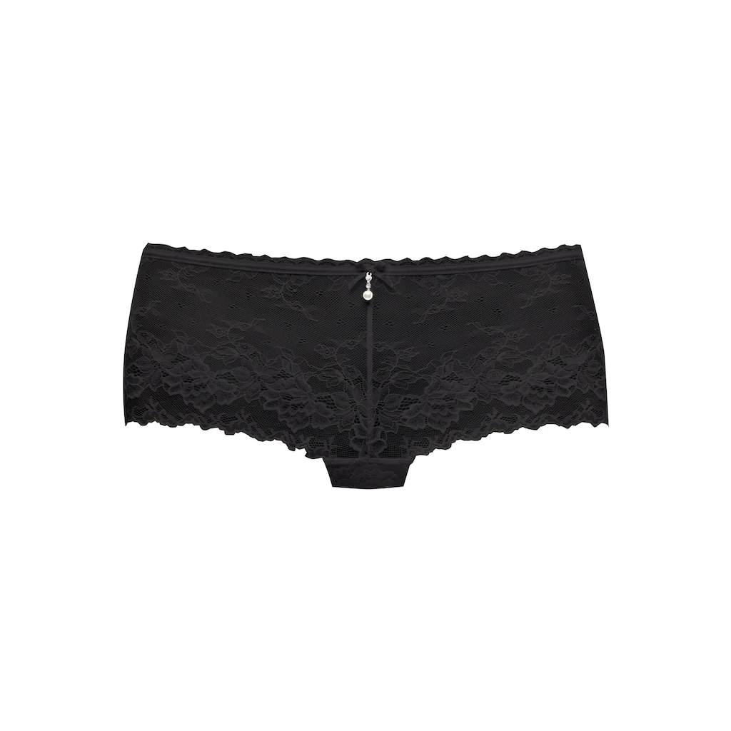 LASCANA Panty Aus Dezent Transparenter Jacquardspitze Mit Edlem Perlenaccessoire