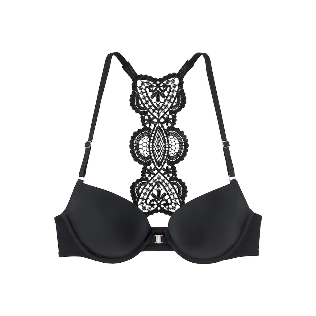 LASCANA Push-up-BH »Alicia« Spitzenrücken Mit Stickerei Motiv Dessous Online Kaufen