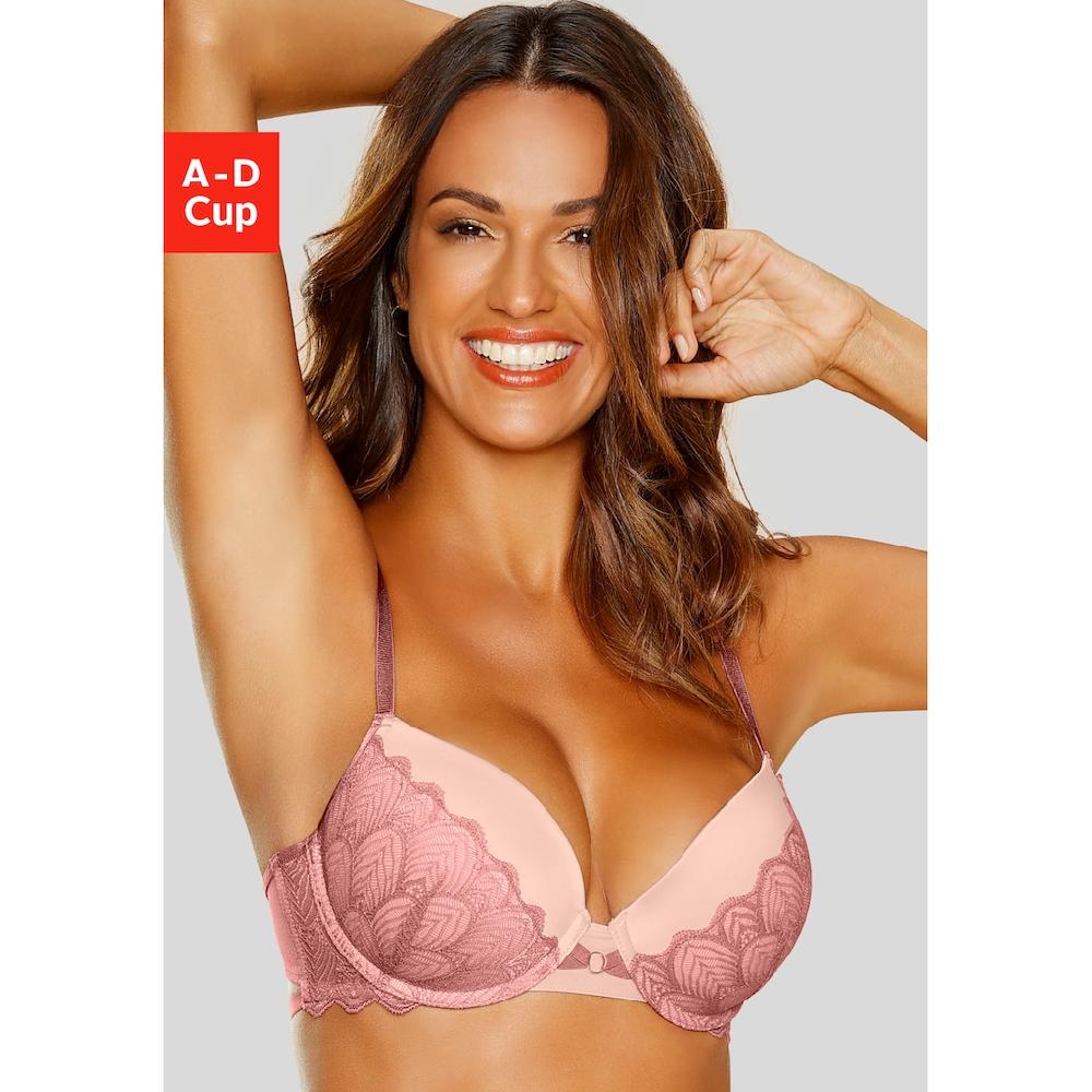 LASCANA Push-up-BH »Belinda« Cups aus schöner Satinware mit Spitze überzogen sexy Dessous online kaufen