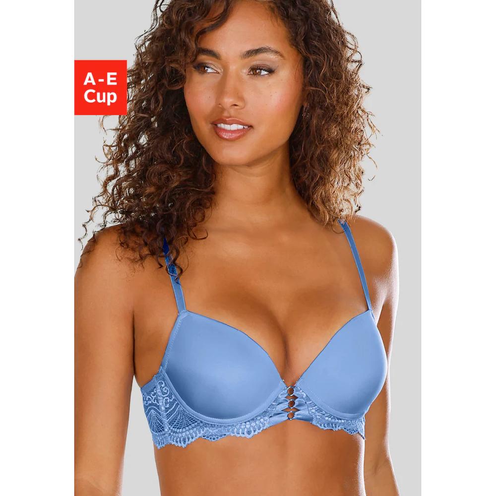 LASCANA Push-up-BH »Eleonora« mit feiner Schnürung in Satin-Optik und Bänderdetail sexy Dessous online kaufen