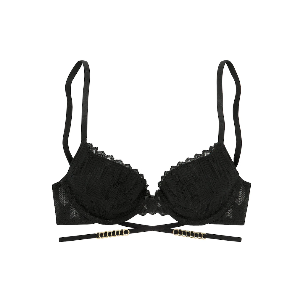 LASCANA Push-up-BH Mit Verführerischer Bänder-Optik Und Metallaccessoires Dessous Kaufen
